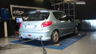 Peugeot 206 S16 136cv @ 154cv reprogrammation moteur dyno digiservices