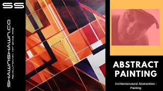 Geometric Abstract painting tutorial in acrylic