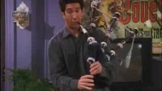 Ross playing the bagpipes