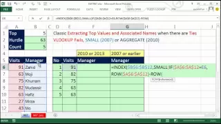 Excel Magic Trick 967: Formula To Extract Top 5 Numbers & Names, Including Ties or Duplicates