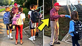 Old Veteran Approached School Girls Everyday, Mom Learns His 15 Year Routine Then This Happened