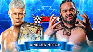 WWE 2K24 - Cody Rhodes Vs Jacob Fatu - Singles Match