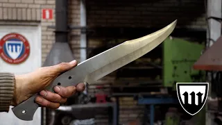 Forging a pattern welded bowie knife, part 2, heat treatment.