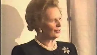 Margaret Thatcher visiting British Council in Warsaw 1988