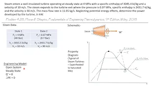 Open System Energy Balance for a Steam Turbine -- Engineering Thermodynamics 63/107