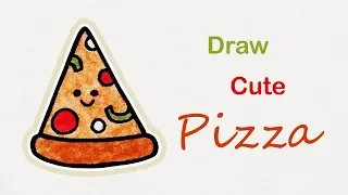 How to draw a cute Pizza | Step by step art for kids