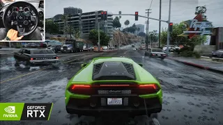 Lamborghini Huracan EVO Driving in Rain - Immersive Realistic ULTRA Graphics | GTA 5