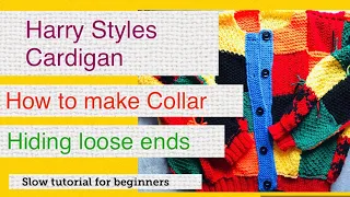 How to make Harry Styles Cardigan Knitting Tutorial Part 6: Collar