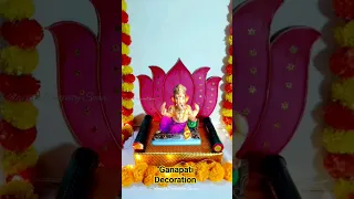 Easy Ganapati Decoration 2023/Ganapati Background Decor #shorts #ythorts #easydiy#ganapatidecoration