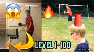 Impossible Ping Pong Trickshots from level 1 to 100