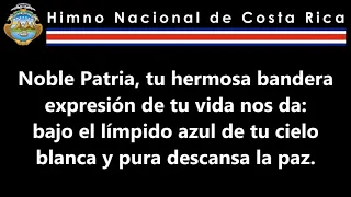 Himno Nacional de Costa Rica con letra