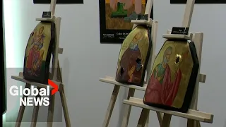 Ukrainian armour becomes battle-scarred art exhibit as Russia-Ukraine war rages on