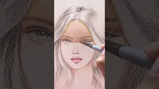 painting cute girl with watercolor