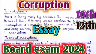 Problem Of Corruption Essay In English/भृष्टाचार की समस्या पर निबंध/Corruption Article In English