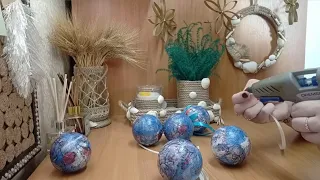 МК новогоднии шары. DIY шары на ёлку ручной работы. Christmas balls