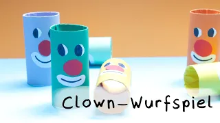 Einfaches Clown-Wurfspiel für Kinder zu Karneval | Basteln mit Kindern