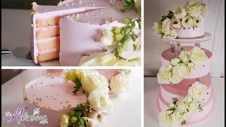 특별한 이벤트 케이크! 핑크로즈 생크림 꽃케익/Making pink rose Cake/더멜로미
