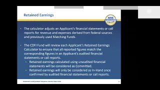 FY 2022 CDFI NACA Matching Funds Webinar Workshop