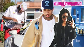 Kylie Jenner & Tyga Pump Gas In The Ferrari, Hit In-N-Out Burger & Pass Kendall Jenner On The Road