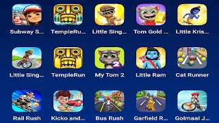 Subway Surfers,Temple Run 2,Little Singham,Talking Tom Gold Run,Little Krishna