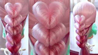 Коса на резинках - Сердечки ♥ | Лена Роговая | Hairstyles by REM | Copyright © #braids