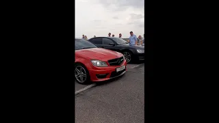 Заезд Audi A8 D4 vs Mercedes-Benz C63