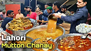 3:00 AM - BEST OLD STREET FOOD MUTTON CHANAY BREAKFAST IN LAHORE | CHANA CHOLE RECIPE