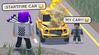 I SET FIRE TO HIS CAR WITHOUT HIM KNOWING! (Roblox)