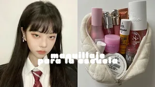 Cómo HACER un MAQUILLAJE NATURAL para la ESCUELA 💗 [FÁCIL Y RÁPIDO] | softly