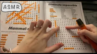 ASMR with Wordsearch Puzzles - Tracing + Whispering