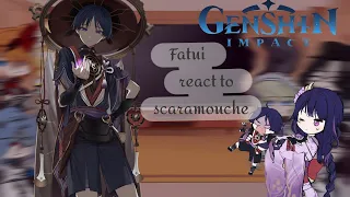 Genshin fatui harbingers react to scaramouche || ft Lumine | genshin impact | gacha club 1/2