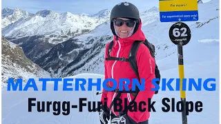 Zermatt Matterhorn Ski Paradise skiing Furgg-to-Furi black run 62 #zermatt