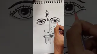 Quick simple and easy drawing of maa Kali face/ Navratri special/ Maa Kali  in easy steps