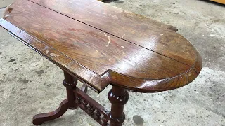 Solid Wood Furniture Restoration. Oak table restoration.