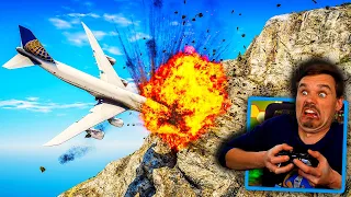 Boeing 747 CRASHES into a MOUNTAIN in GTA 5! (OMG!)