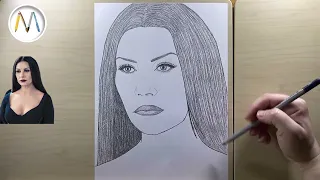 Как нарисовать Мортиша Аддамс из Уэнсдей Аддамс / Morticia drawing