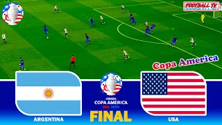 ARGENTINA vs USA - Final Copa America 2024 - Full Match All Goals | eFootball PES Gameplay PC
