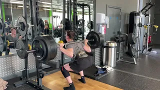 140kg squat 4 reps PR! - Road to a 4 plate squat