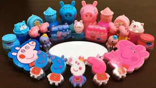 Peppa Pig Pink vs Blue | Mixing Makeup and Beads into Slime ASMR! Satisfying Slime Videos #794