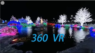 Tulalip casino Christmas lights display walk through with snow 4k 360 VR (2022)