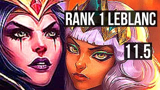 LEBLANC vs QIYANA (MID) | Rank 1 LeBlanc, 6 solo kills, Legendary, 10/2/4 | TR Challenger | v11.5