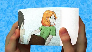 Alex and Steve Minecraft Anime EP 10 | Minecraft Animation (FlipBook)