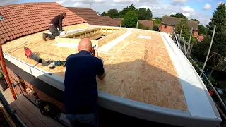 Fibreglass flat roof