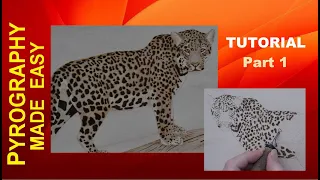 Wood Burning for Beginners -  JAGUAR - pyrography tutorial (part 1)