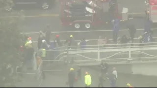 Crews working to rescue dog in LA river