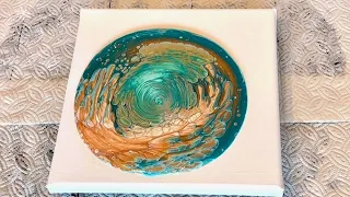 Ring Pour only with Glue as Pouring Medium - Fluid Art Tutorial / Acrylic Pour