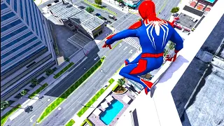 GTA 5 Spiderman Jumping off Highest Buildings (Euphoria Physics/Ragdolls) #28