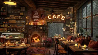 Jazz Relax In Cozy Coffee Shop & Rainy Ambience  | Soft Instrumental Music For Study, Work, Sleep