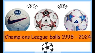 evolution of the uefa champions league balls 1998 - 2024