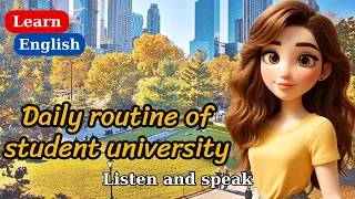 Improve Your English | Daily routine of student University |English Listening Skills English Mastery